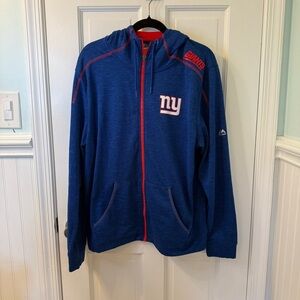 Majestic Blue Giants Lightweight Zip Up Hoodie Waffle Pattern Men’s Size Large